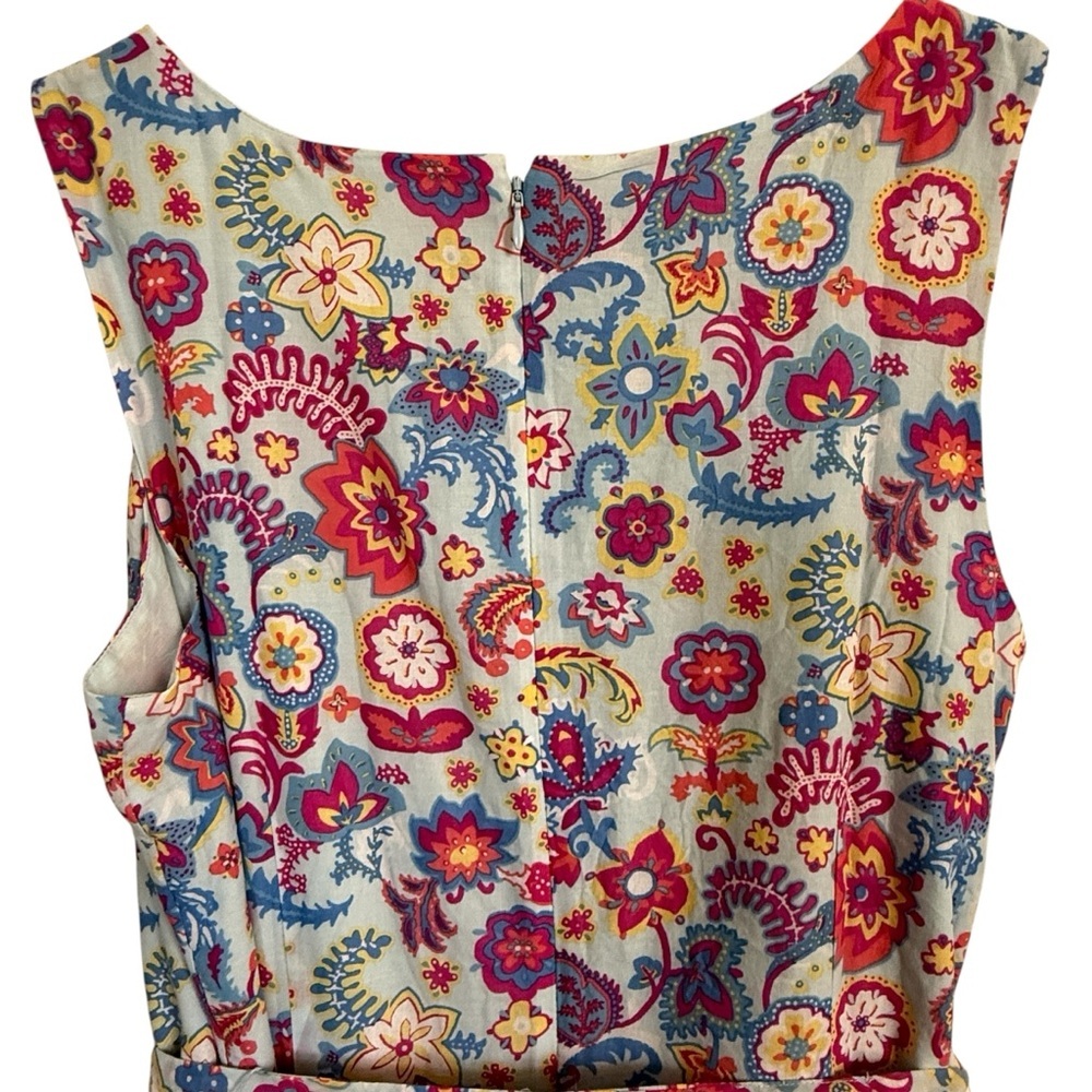 NWT Talbots Charming Floral Belted Voile Mazi Dress size 12 cotton, lined - Picture 10 of 15